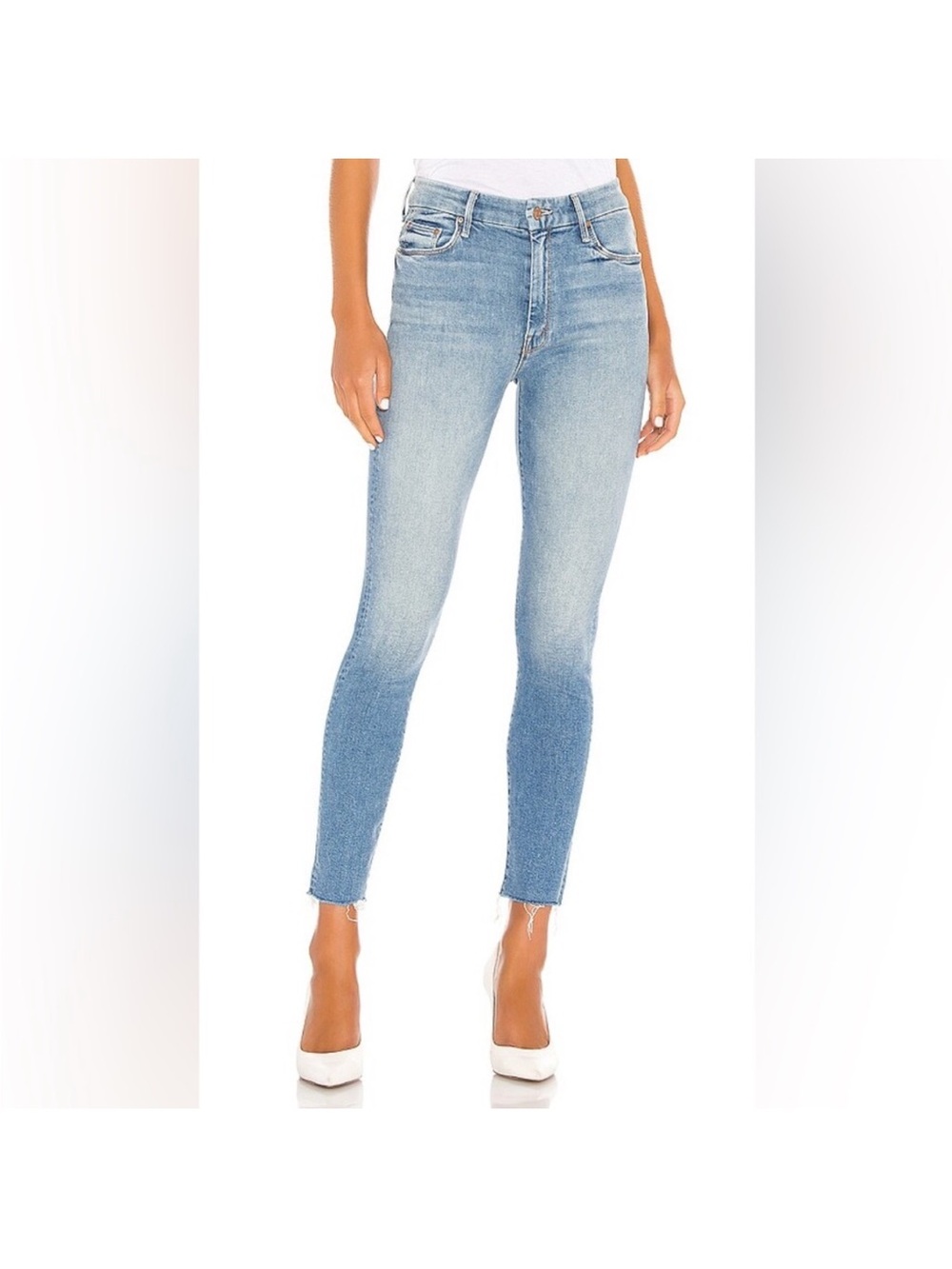 Mother High Waisted Ankle Fray Leopard Jean 30 - Picture 3 of 12